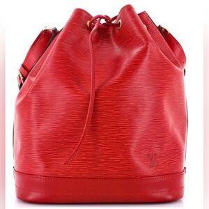 Louis Vuitton Red Epi Noe‎ Large Bucket Bag